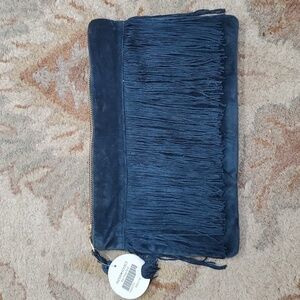 Paper Source navy Fringe Pouch